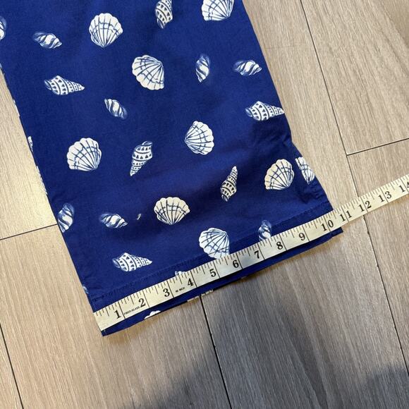 Ann Taylor Loft Palmer Wide Leg Crop Pant In Shell Print Sz 4 Fine Sapphire - Picture 5 of 16